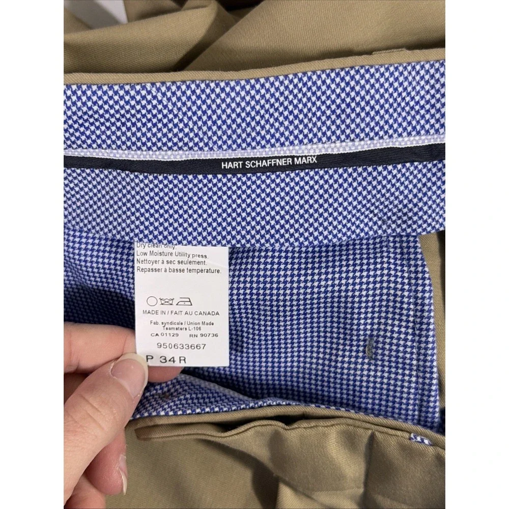 Hart Schaffner Marx Pants‎ Mens Size 34 Beige Performance Stretch Office Career